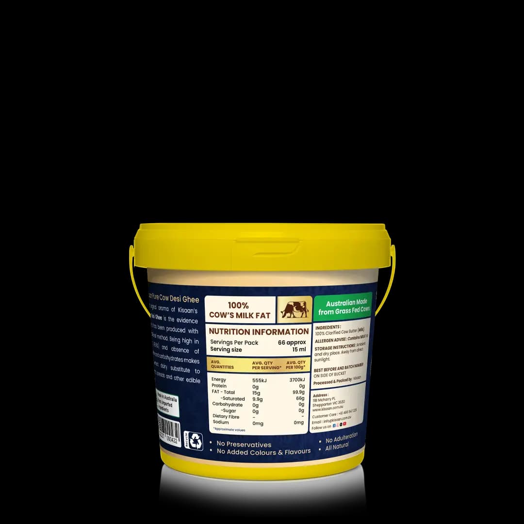Pure Australian Cow Desi Ghee - 1L Bucket
