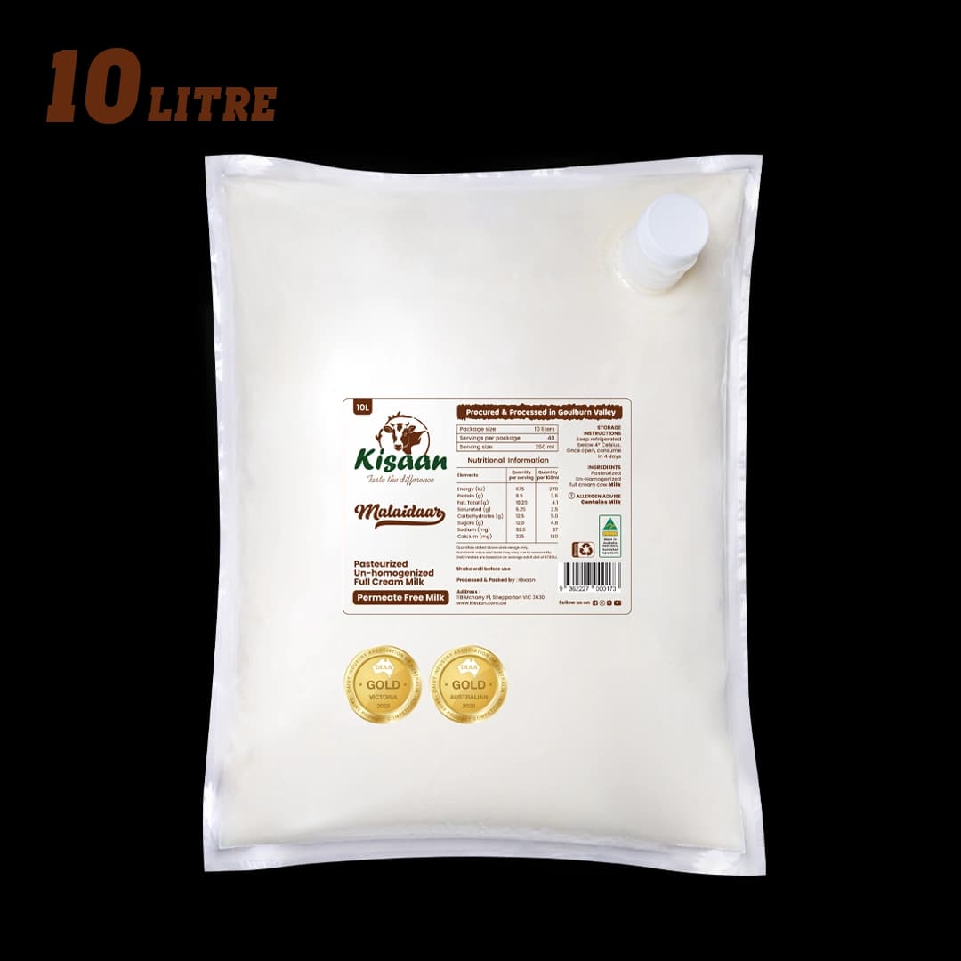 Pasteurized Un-Homogenized Full Cream Milk - 10L