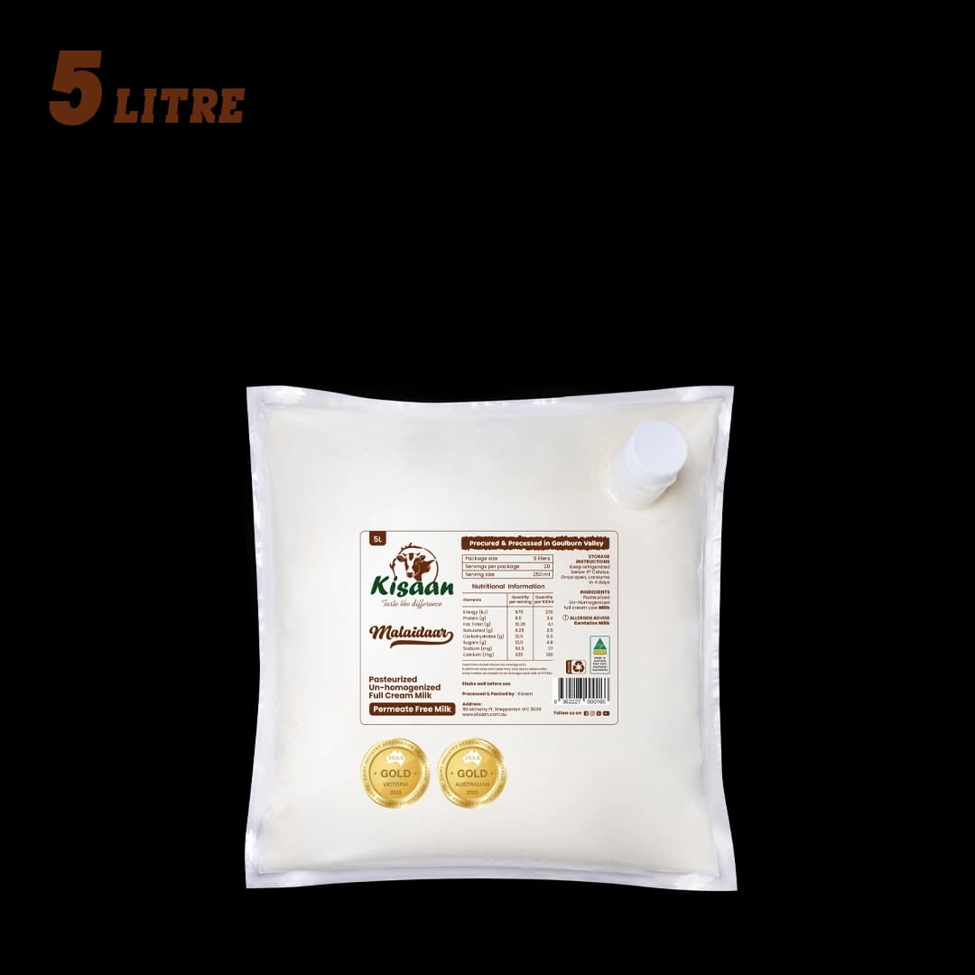 Pasteurized Un-Homogenized Full Cream Milk - 5L