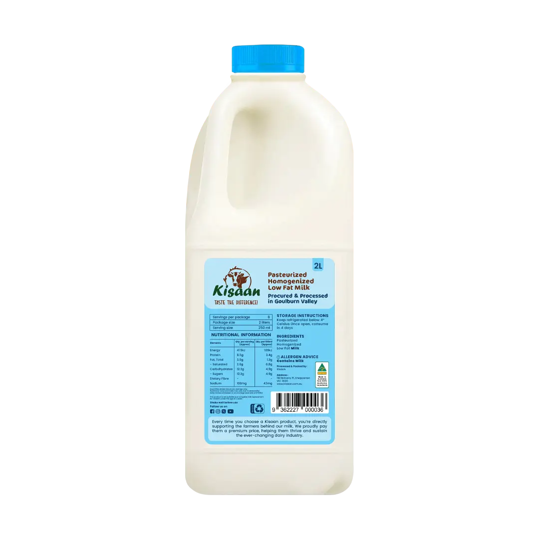 Pasteurized Homogenized Low Fat Milk - 2L Bottle